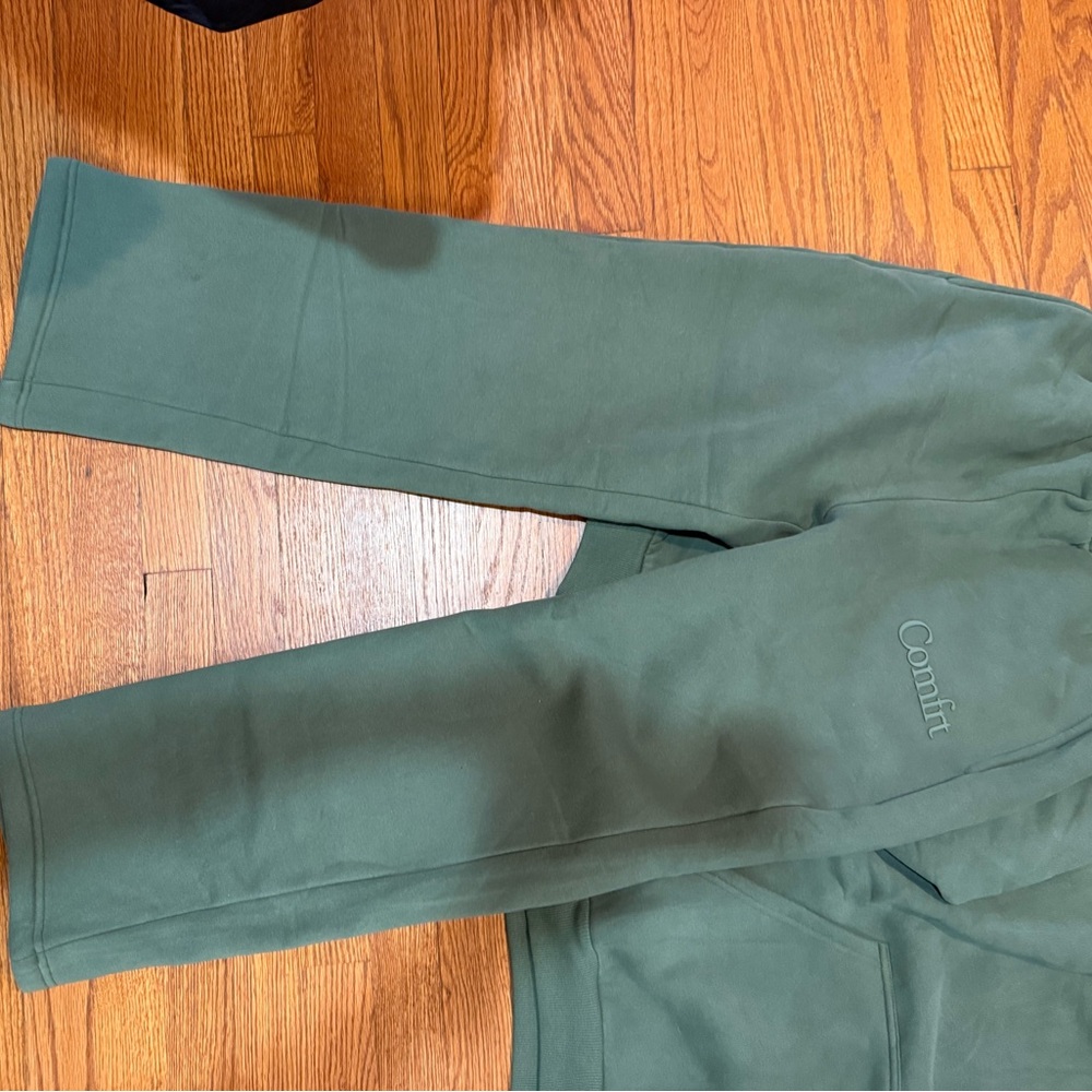 Comfrt Minimalist Hoodie/Straight Leg Sweatpants bundle.Forest Green,Small. NEW! - Picture 7 of 9